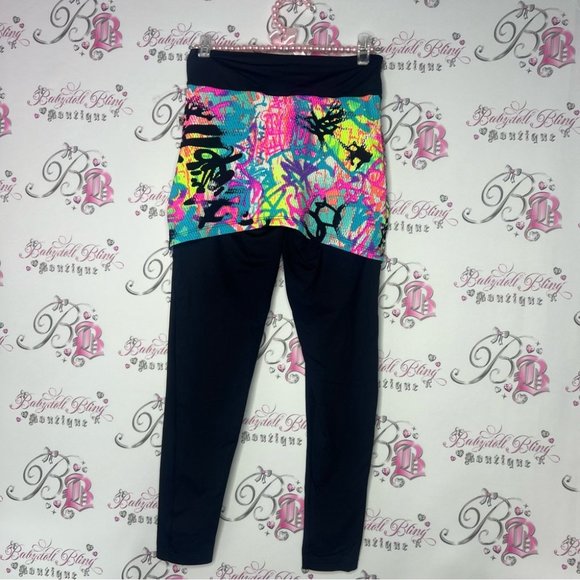 Andreia Vasques leggings with skirt attached spray paint design stretchy neon - Picture 4 of 11